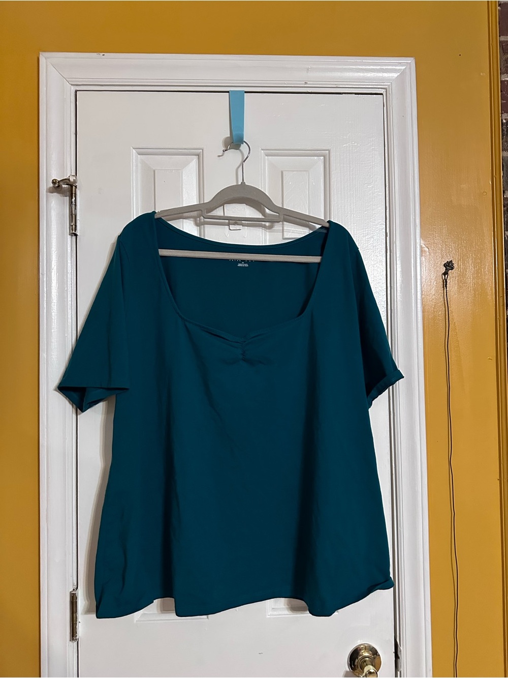 Ava & Viv Teal Scoop Neck Short Sleeve Top